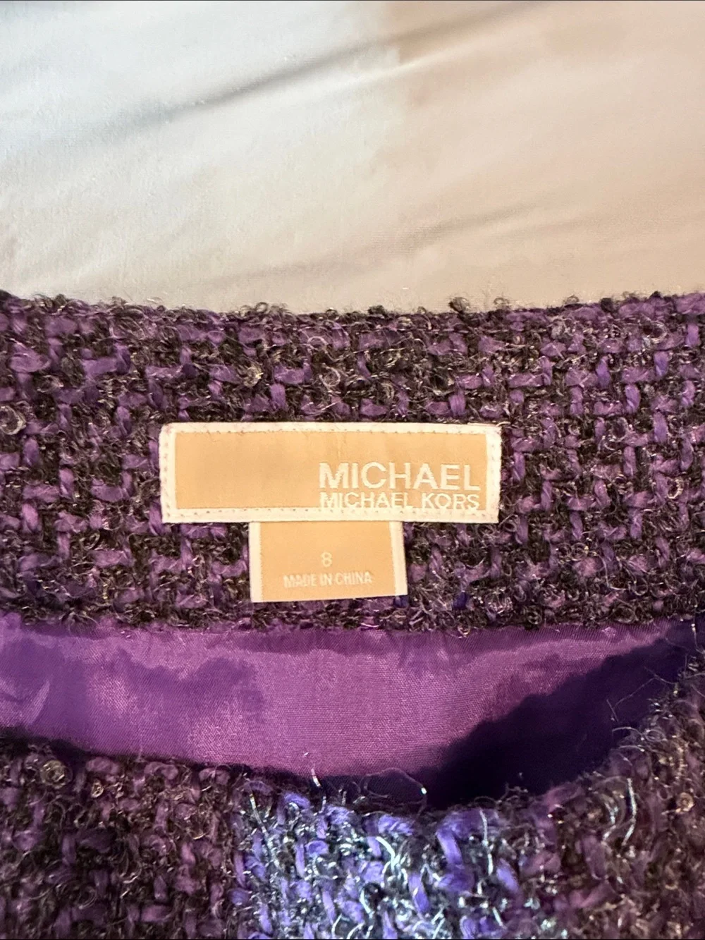 Michael Kors Lavender Tweed Mini Skirt